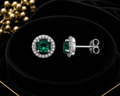 Emerald Gemstone Earrings Solid Sterling Silver 925 Hallmark Brand New Boxed