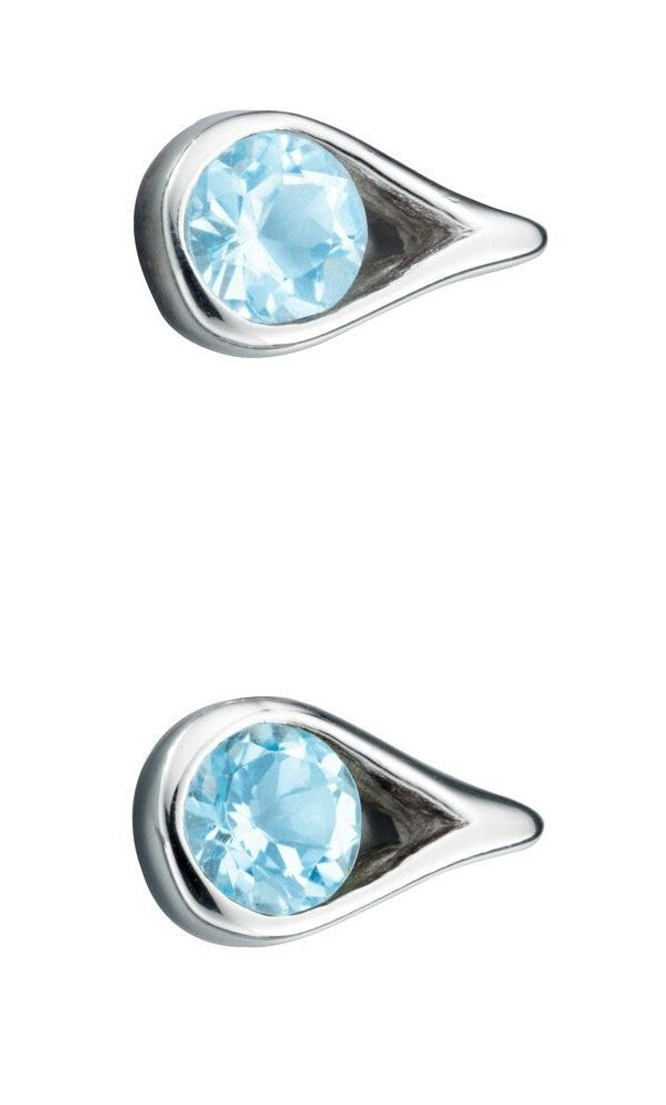 Blue Topaz Teardrop Earrings Sterling Silver 925 Hallmarked Brand New Boxed