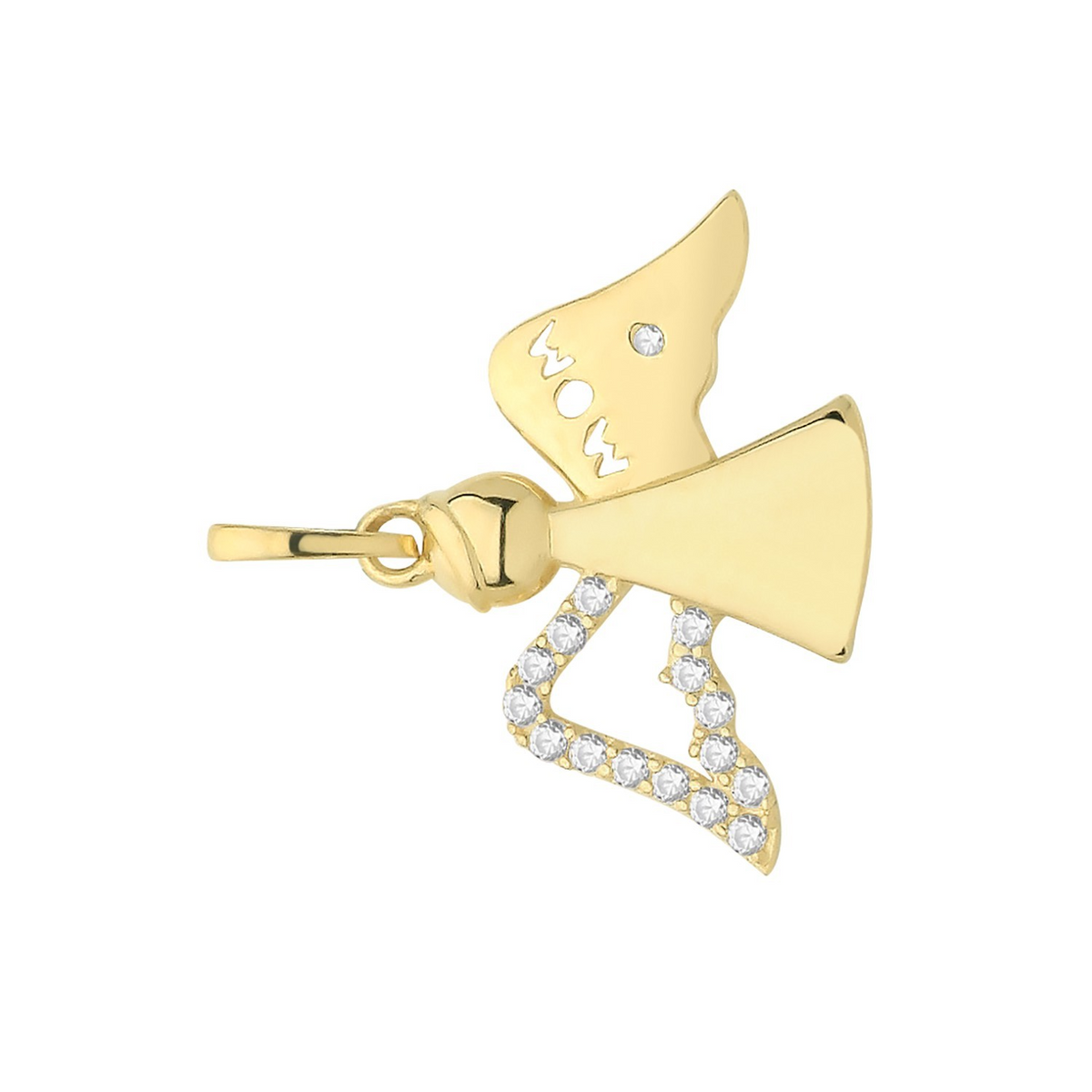 Mom Angel Wings 9ct Yellow Gold Pendant 375 Hallmarked All Chain Lengths