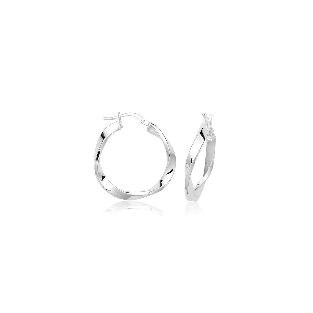 Classic Twist Sterling Silver Hoops 925 Hallmarked 20mm - 50mm Diameter
