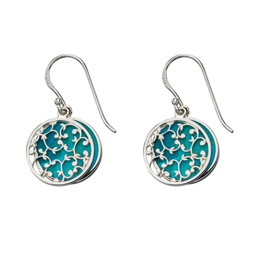 Turquoise 2 Piece Drop Earrings Sterling Silver 925 Hallmarked Brand New Boxed