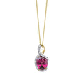 Diamond And Garnet Twist Pendant 9ct Yellow Gold 375 Hallmarked British Made