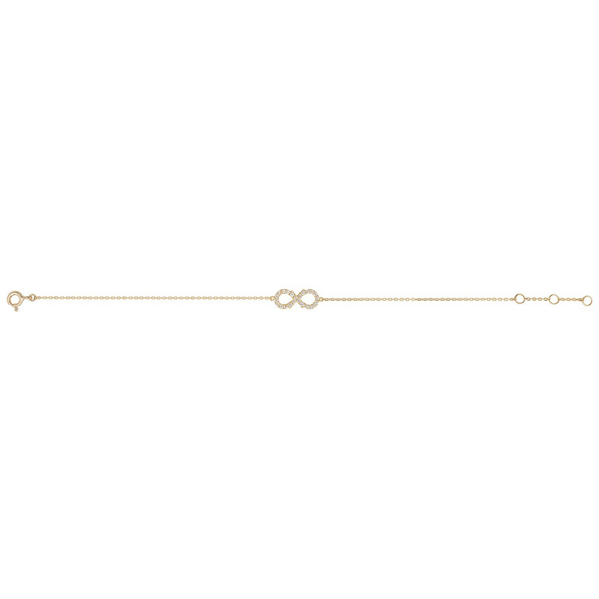 Ladies Pave Infinity Bracelet 9ct Yellow Gold 375 Hallmarked British Made