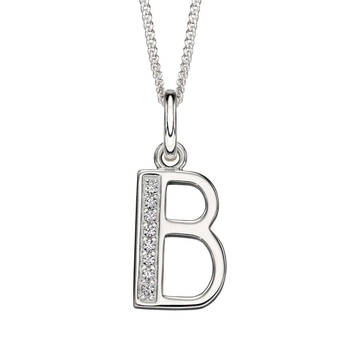A - Z Necklace Channel Set Sterling Silver British Made 925 Hallmarked Brand New