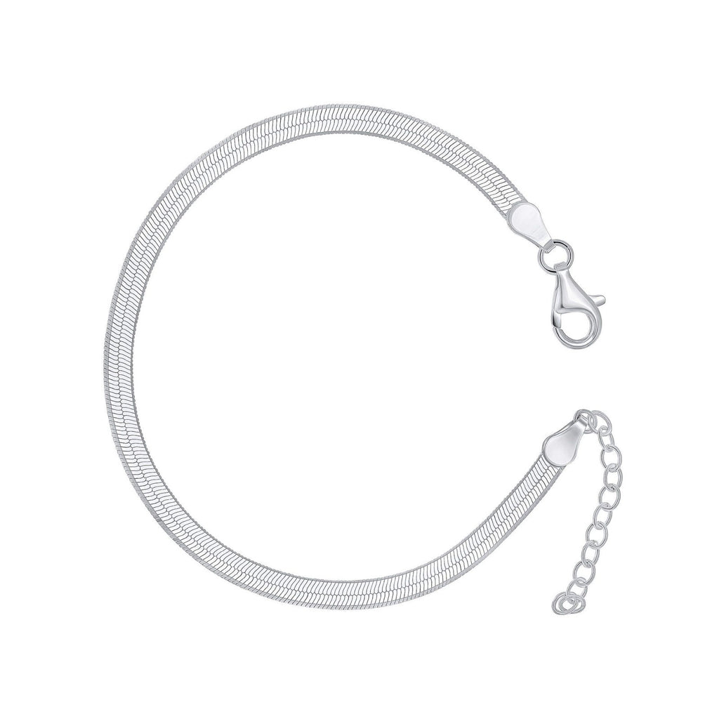 Flat Herringbone Chain Bracelet Sterling Silver 925 Hallmarked Brand New Boxed