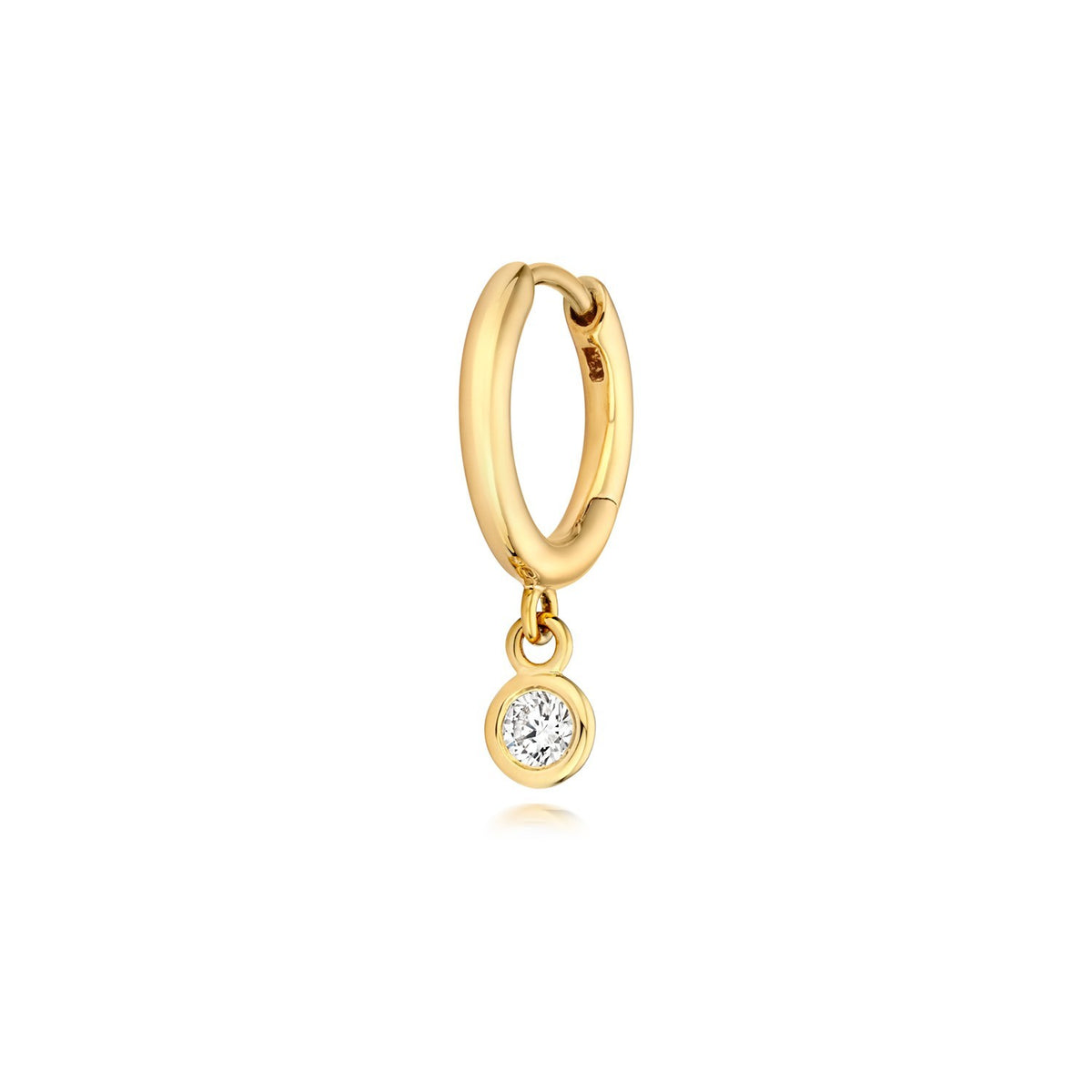 1 Lab-Grown Diamond Drop Hoop Earrings 18ct Yellow Gold Hallmarked British Made