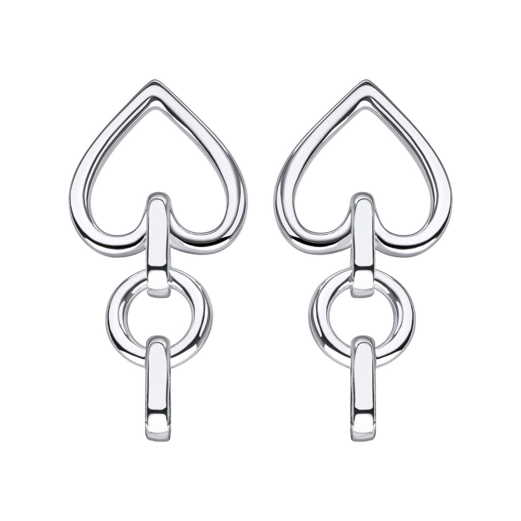 Open Heart Drop Earrings Sterling Silver 925 Hallmarked Brand New Boxed