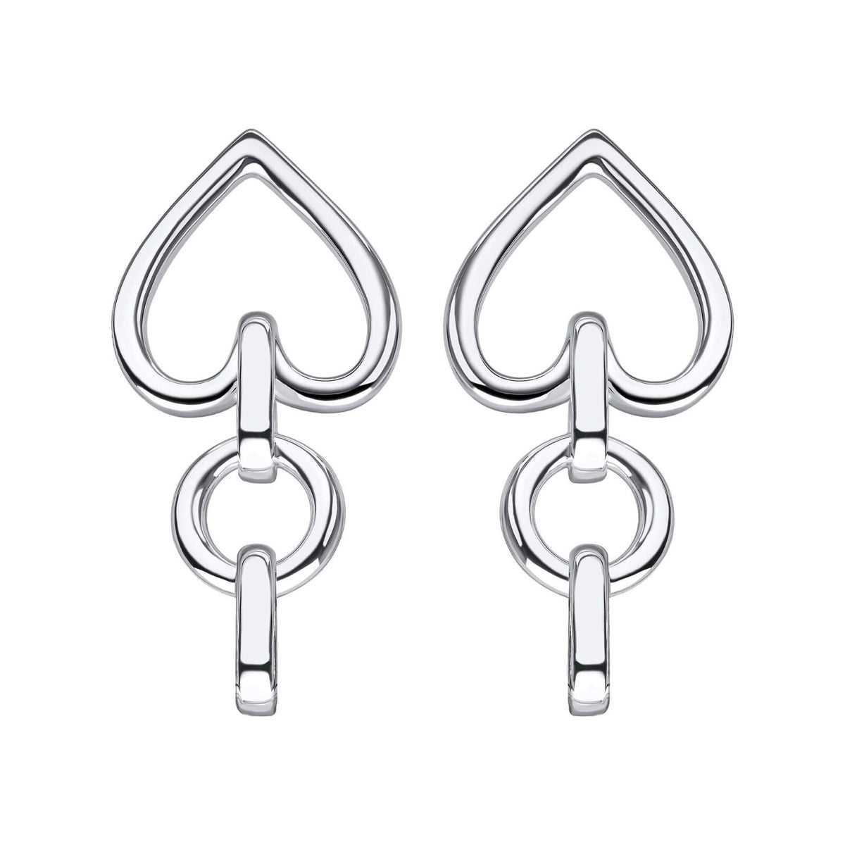 Open Heart Drop Earrings Sterling Silver 925 Hallmarked Brand New Boxed