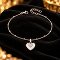 Ladies Heart Station Bracelet Sterling Silver 925 Hallmark Brand New Boxed