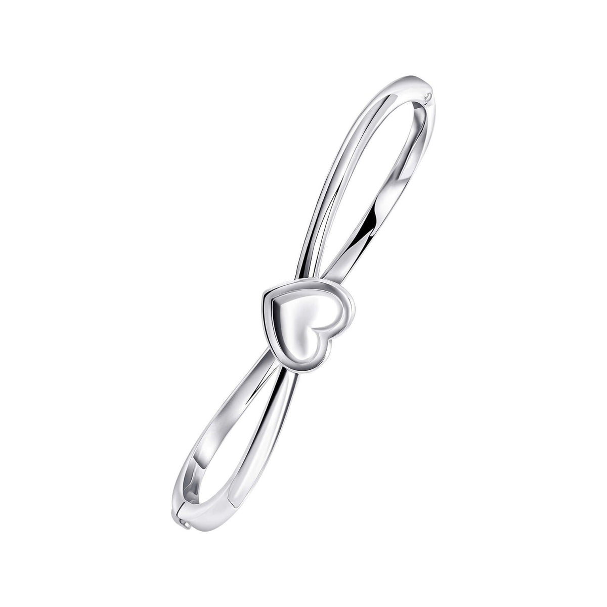 Hinged Heart Bangle Sterling Silver 925 Hallmarked British Made Brand New Boxed