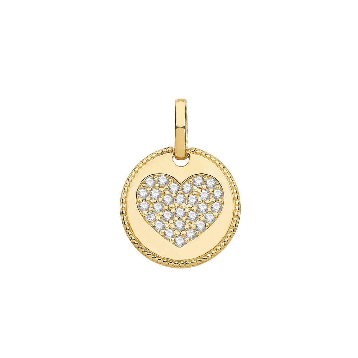 Cluster Heart 9ct Yellow Gold Pendant 375 Hallmarked All Chain Lengths