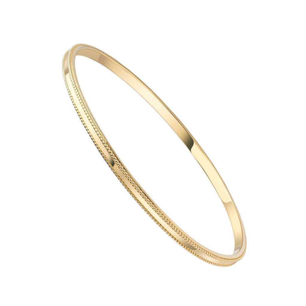 3mm Millegrain Bangle 9ct Yellow Gold Plated Hallmarked Brand New Boxed