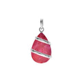 Teardrop Ruby Quartz Pendant Sterling Silver 925 Hallmarked All Chain Lengths