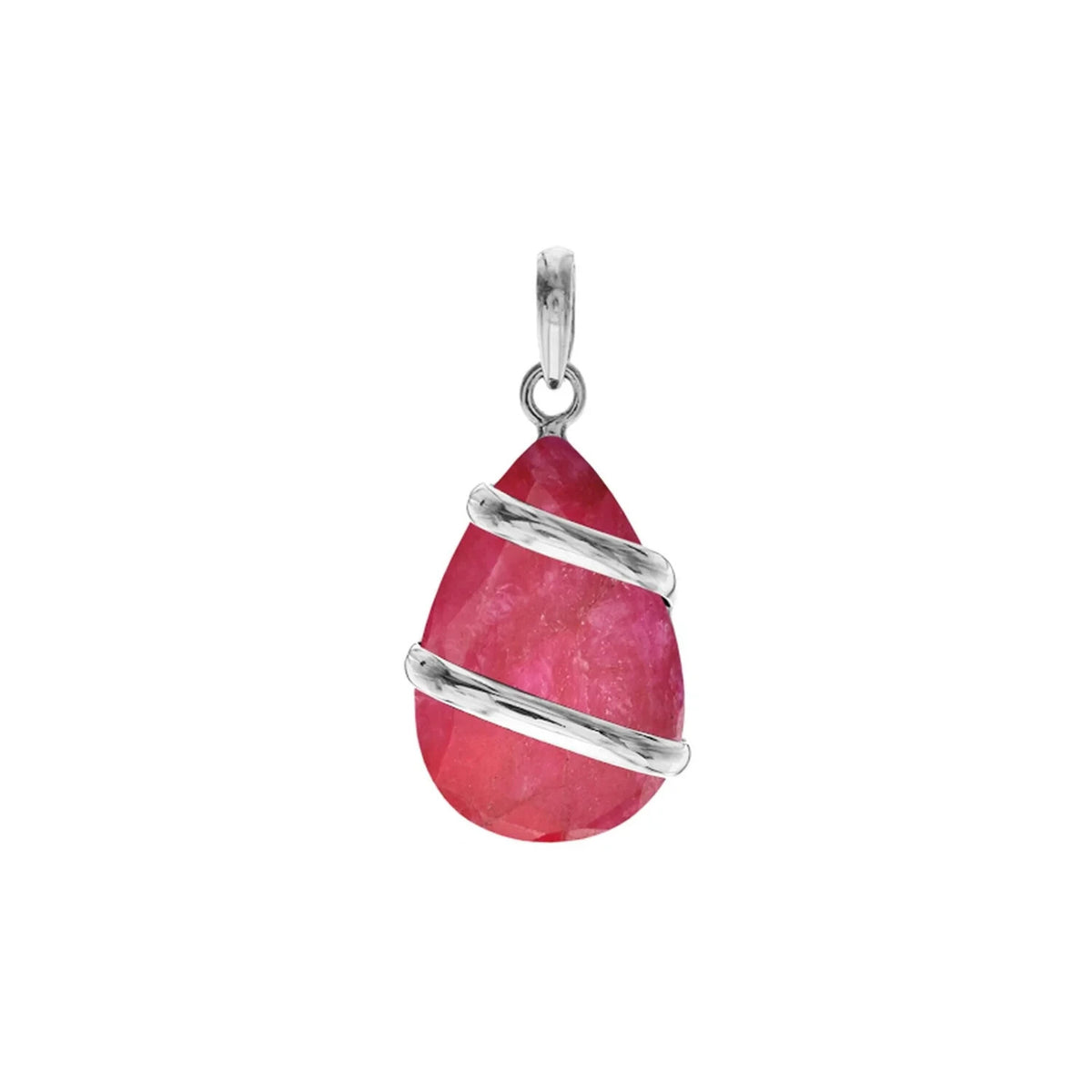 Teardrop Ruby Quartz Pendant Sterling Silver 925 Hallmarked All Chain Lengths