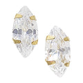 Marquise Solitaire Stud Earrings Solid 9ct Yellow Gold Studs