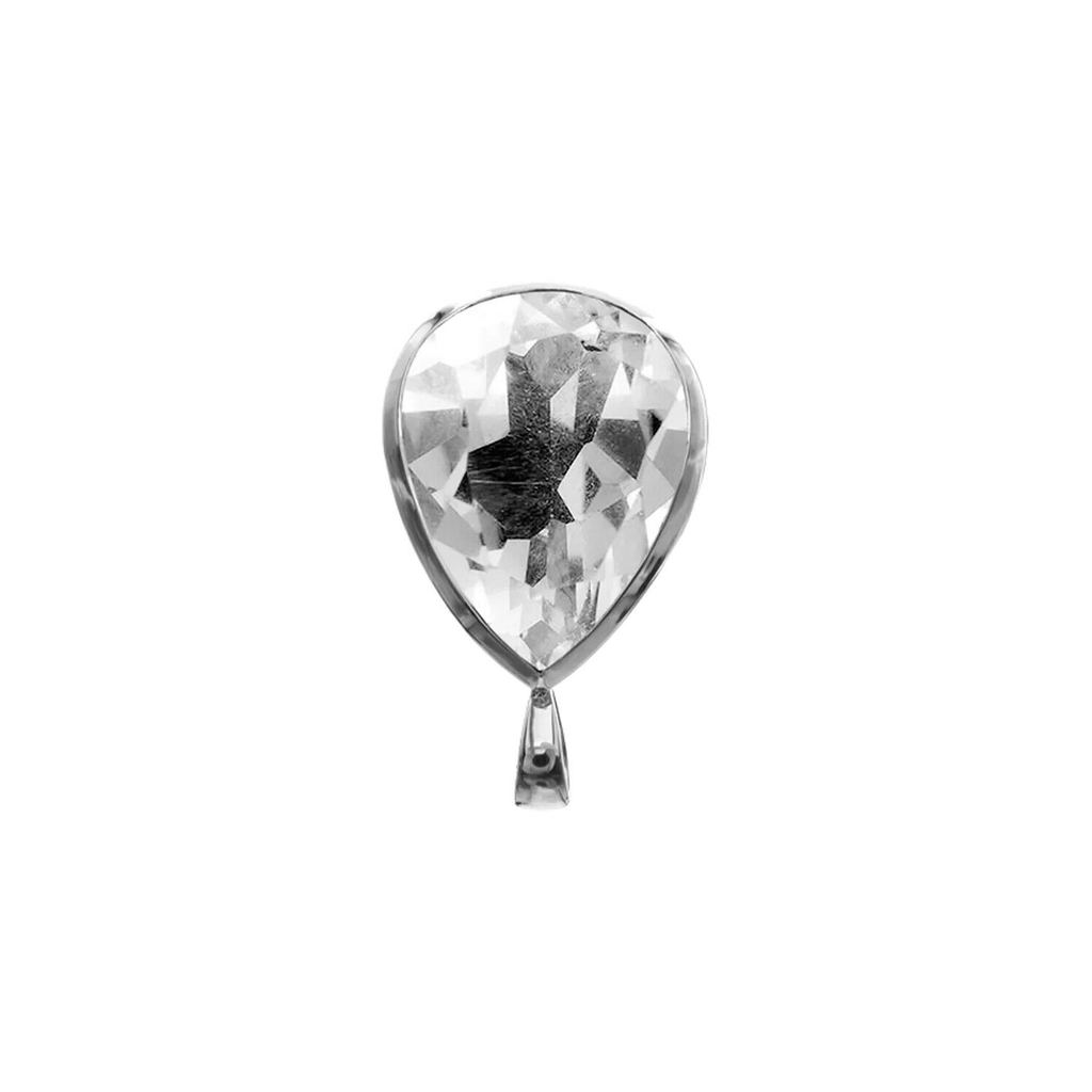 Clear Quartz Teardrop Pendant Sterling Silver 925 Hallmarked All Chain Lengths