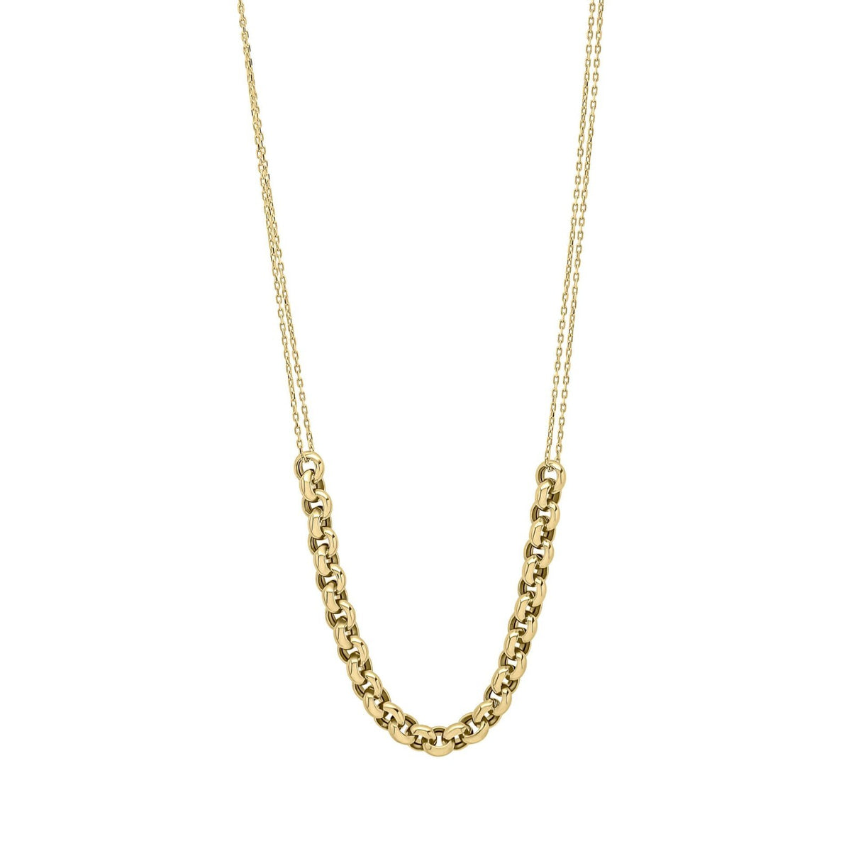 Double Chain Necklace 9ct Yellow Gold 375 Hallmarked British Made 45cm Brand New