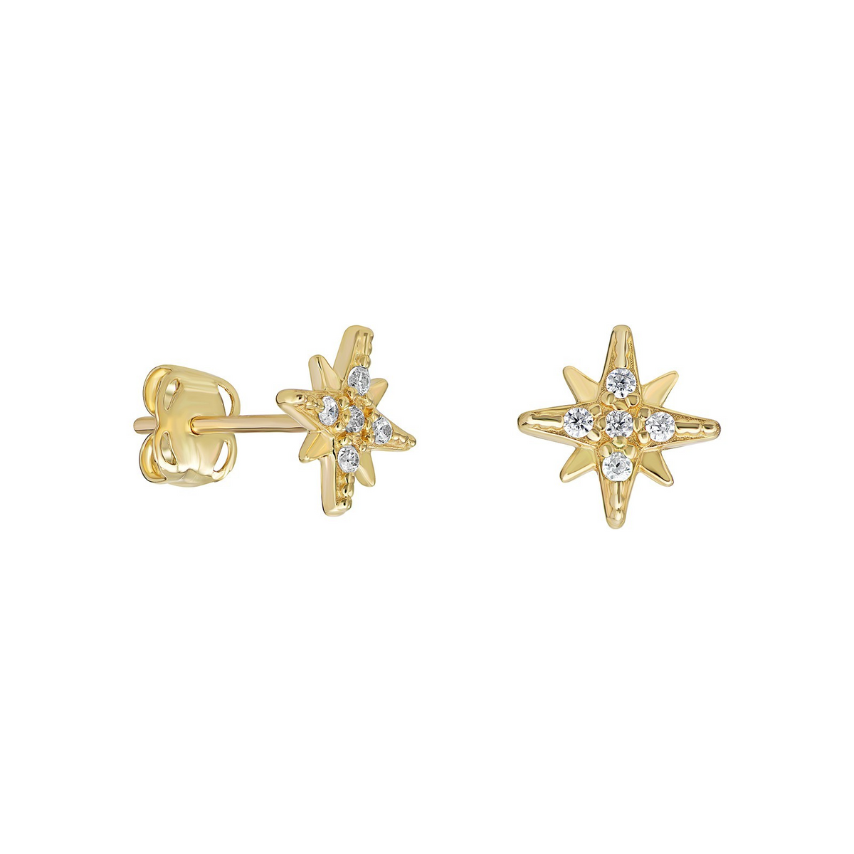 Statement Star Stud Earrings 9ct Yellow Gold 375 Hallmarked British Made