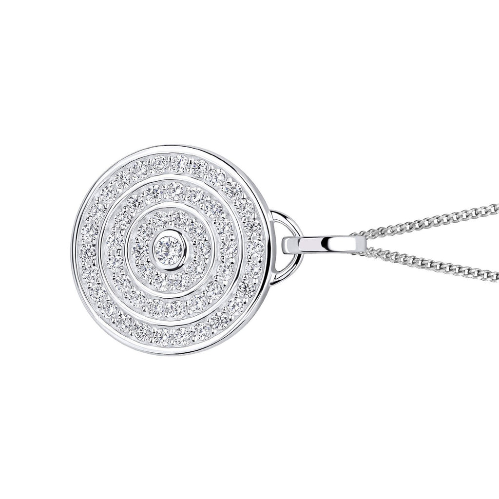 Rounded Channel Set Pendant Sterling Silver 925 Hallmarked All Chain Lengths