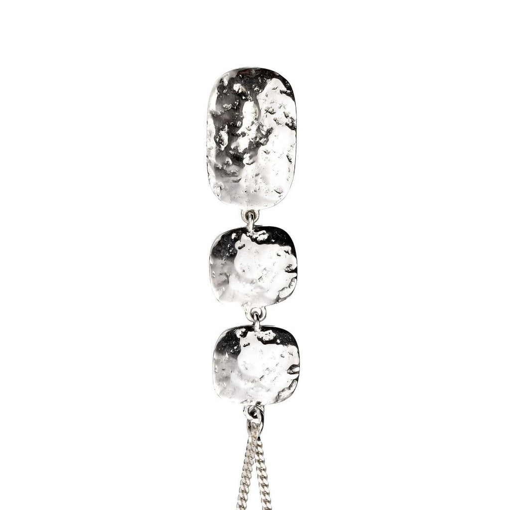 Triple Drop Hammered Pendant Sterling Silver 925 Hallmarked All Chain Lengths