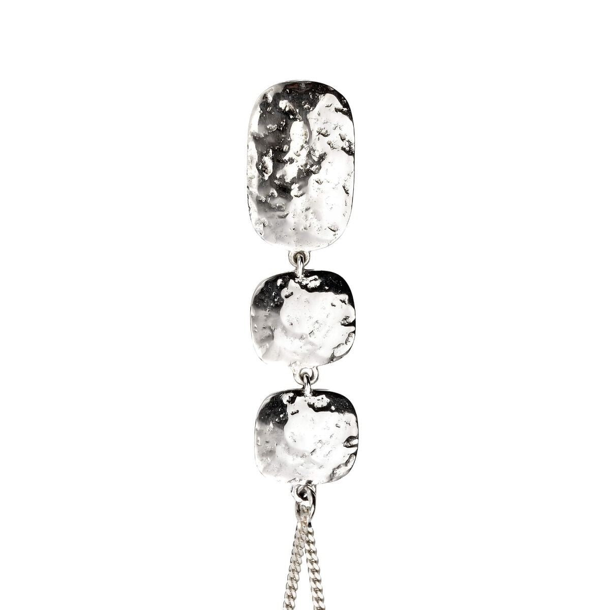 Triple Drop Hammered Pendant Sterling Silver 925 Hallmarked All Chain Lengths