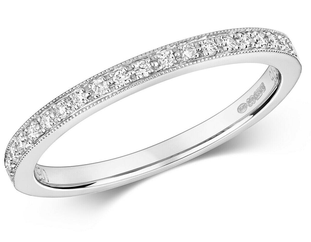 Diamond Eternity Ring 9ct White Gold 375 Hallmark Sizes J - Q British Made