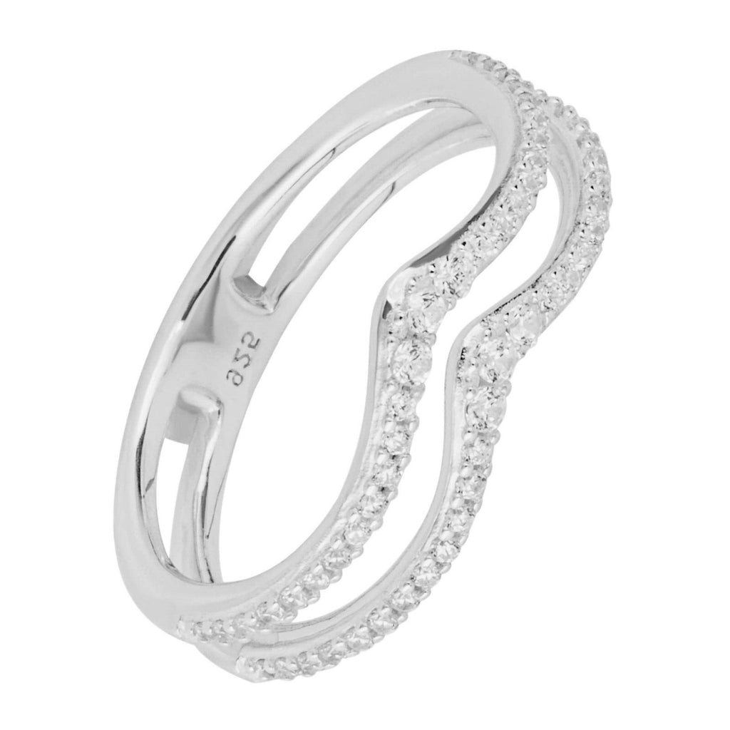 Double Wishbone Gemstone Ring Sterling Silver 925 Hallmarked L - Q British Made