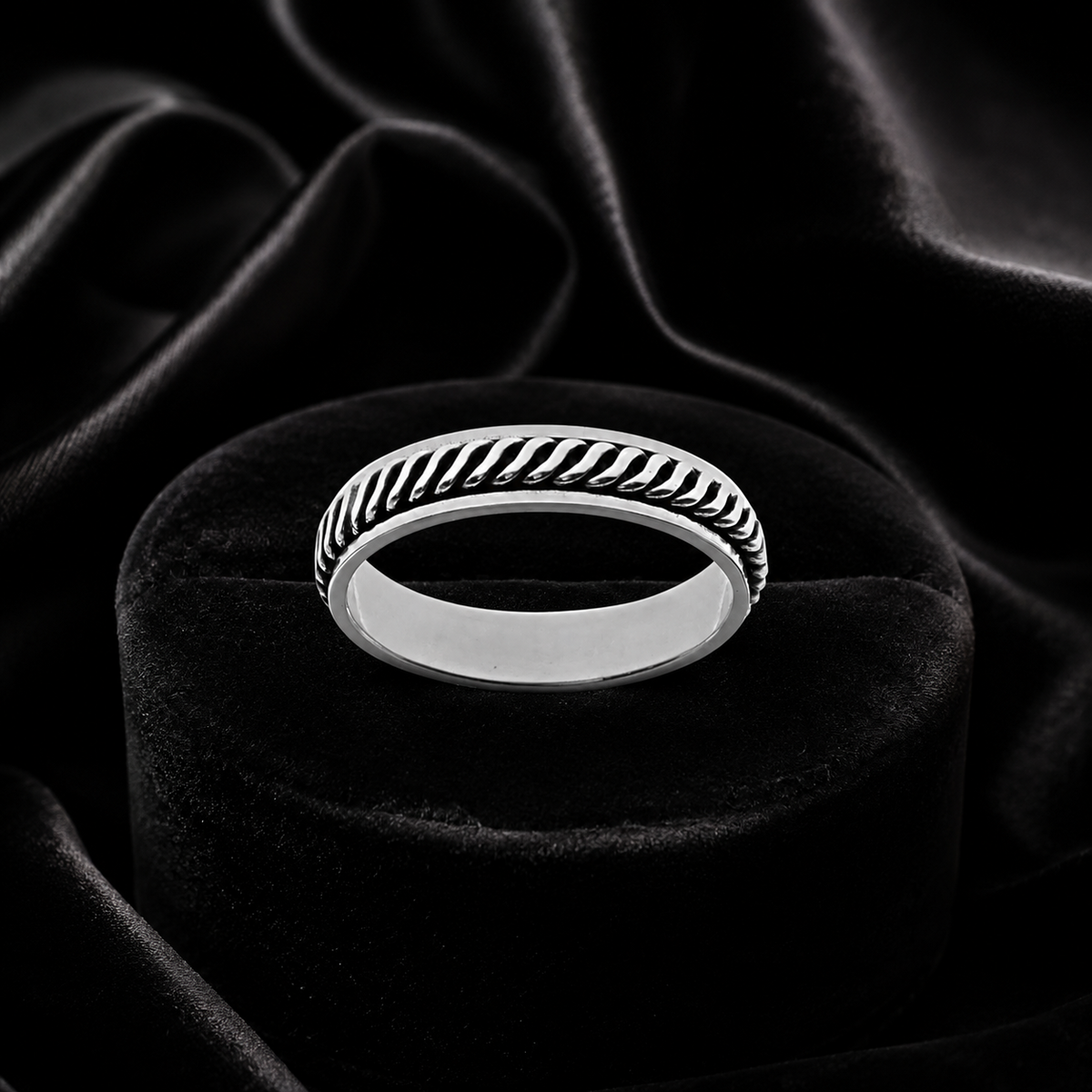 Mens Sterling Silver Pattern Spinner Rotating Ring 925 Hallmarked Sizes W - Z +1