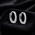 Pave Diamond Hoop Earrings 9ct White Gold 375 Hallmarked British Made