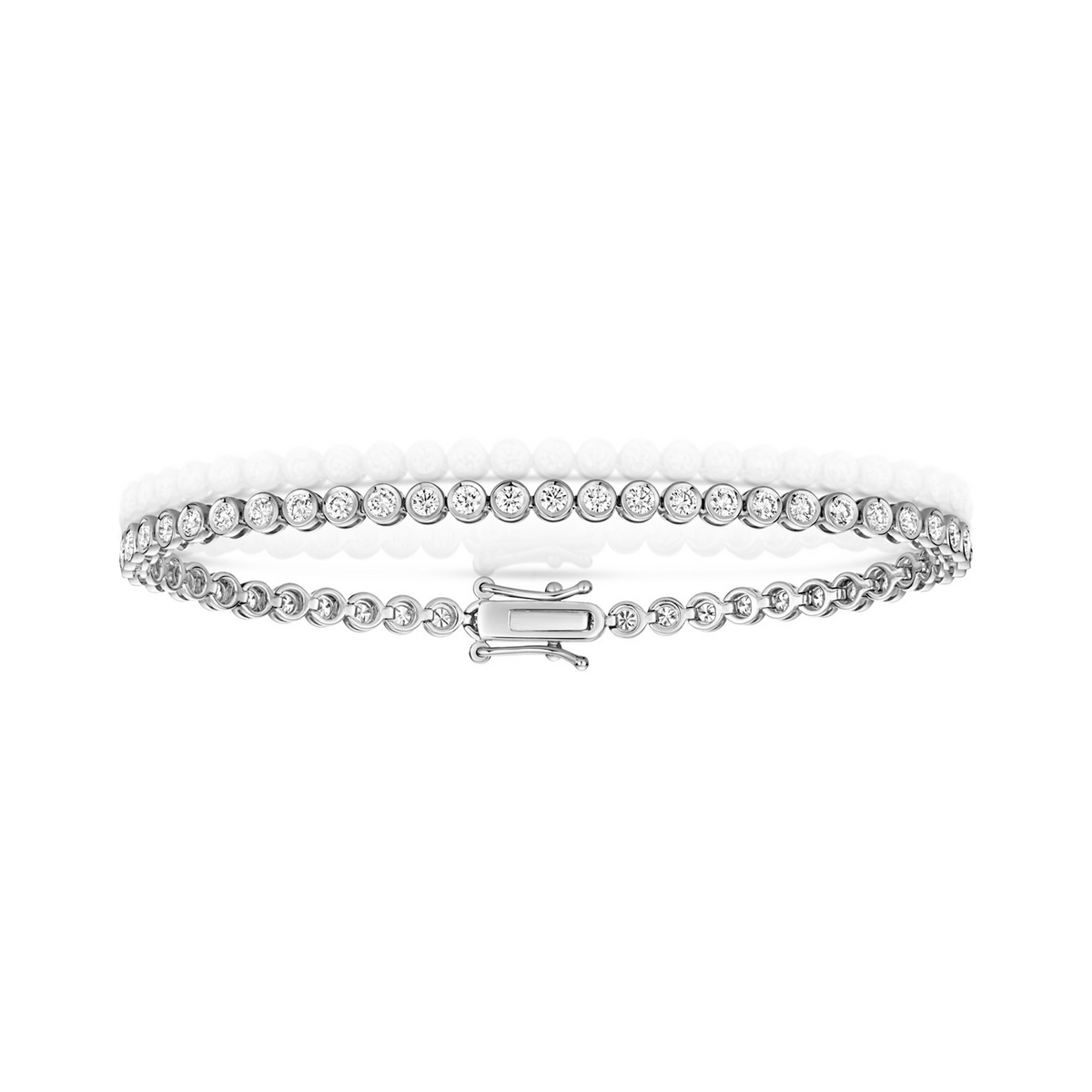 Lab Grown Diamond 18ct White Gold Tennis Bracelet Hallmarked British Made