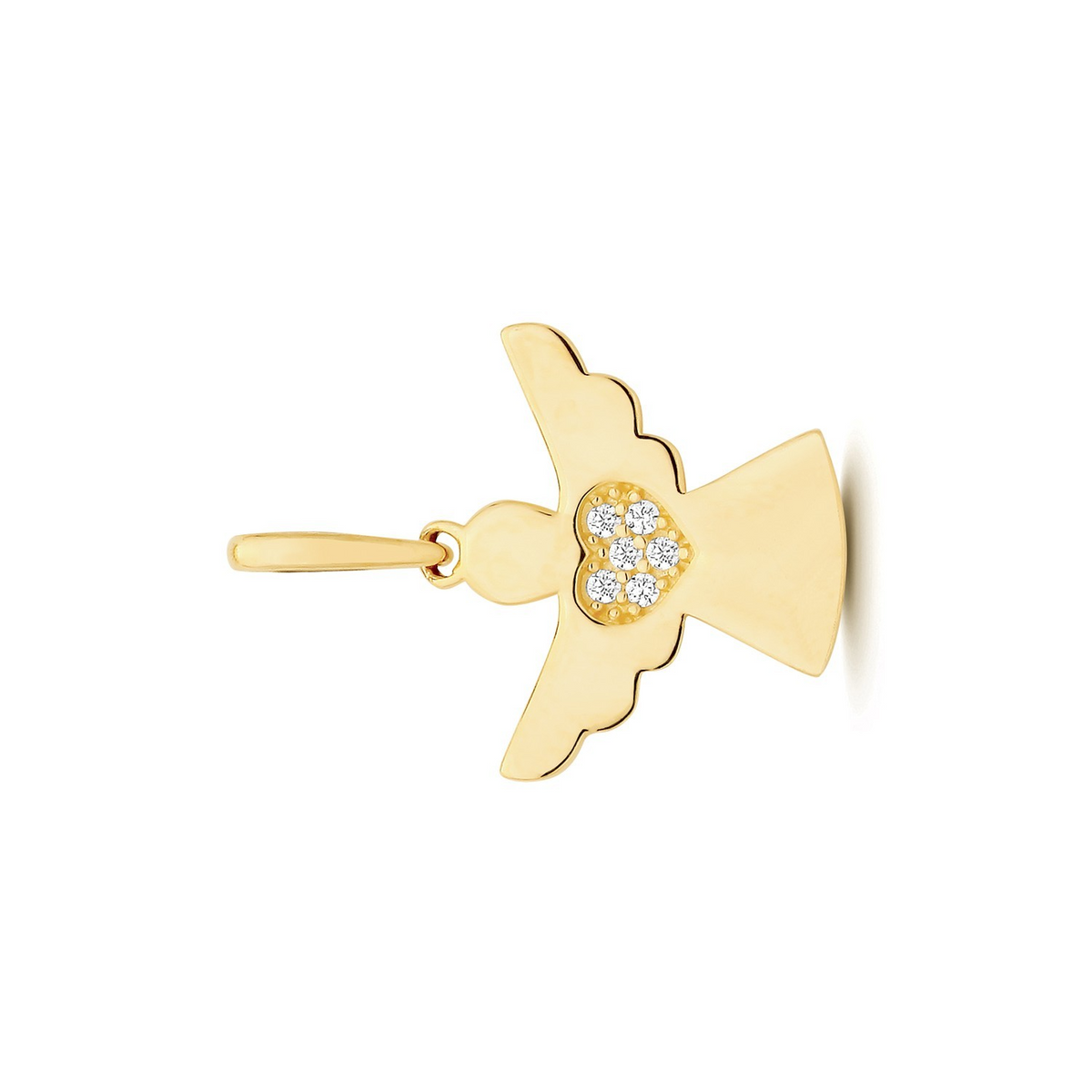 Cluster Heart Angel 9ct Yellow Gold Pendant 375 Hallmarked All Chain Lengths
