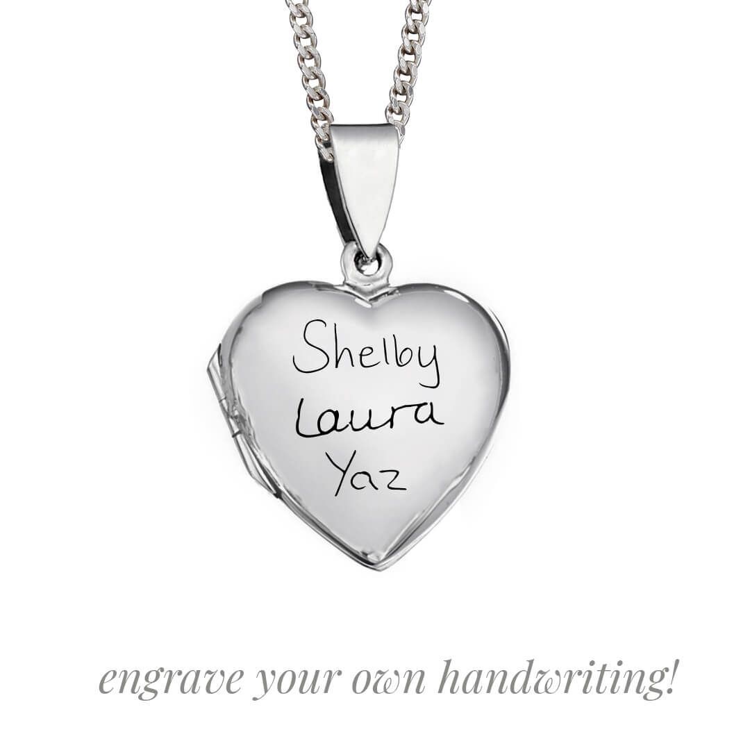 Engravable Heart Locket Sterling Silver Hallmark British Made All Chain Lengths