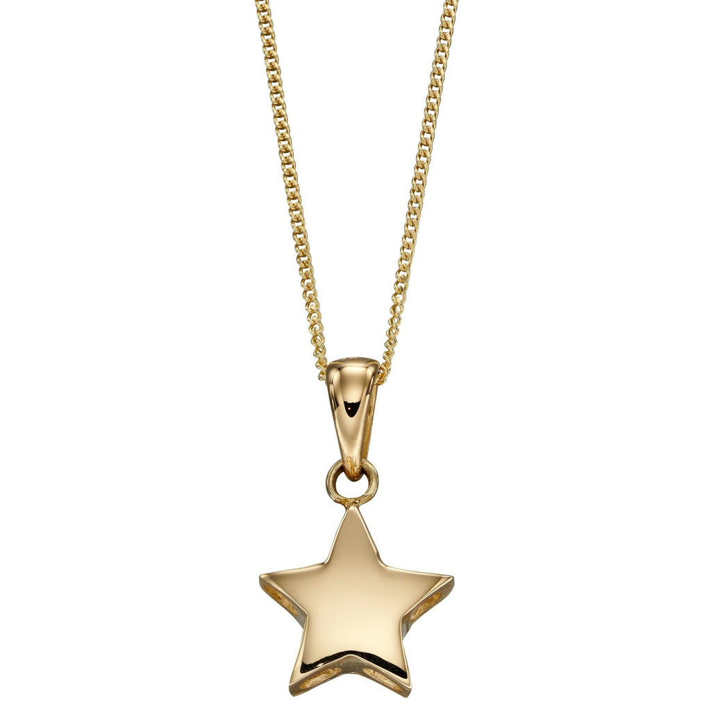 9ct Yellow Gold Star Pendant 375 Hallmarked British Made Brand New