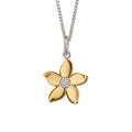 Jasmine Flower Pendant 9ct Yellow Gold Plated Hallmarked All Chain Lengths
