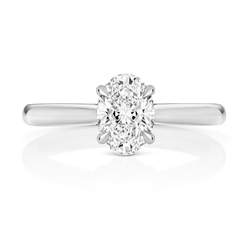 Oval Lab-Grown Diamond Engagement Ring 18ct White Gold Hallmarked Sizes J - Q