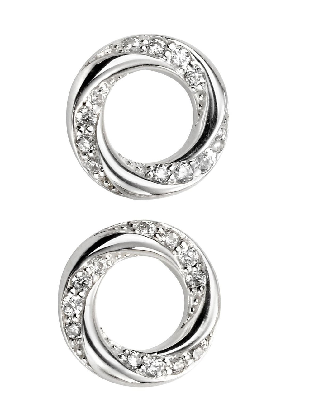 Twisted Circle Stud Earrings Sterling Silver 925 Hallmarked Brand New Boxed
