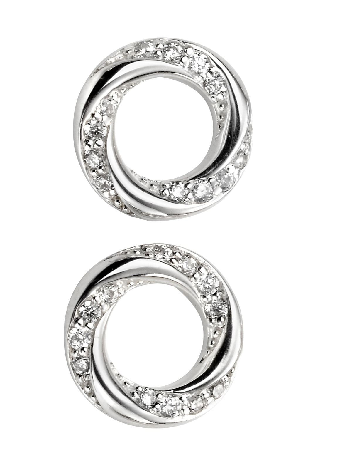 Twisted Circle Stud Earrings Sterling Silver 925 Hallmarked Brand New Boxed