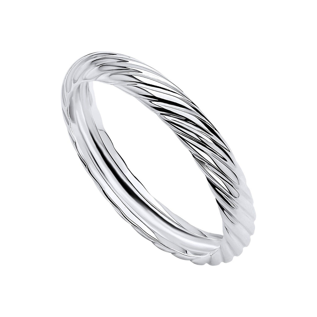 Ladies Twisted Rope Inspired Ring 925 Hallmarked British Made Sizes K - S