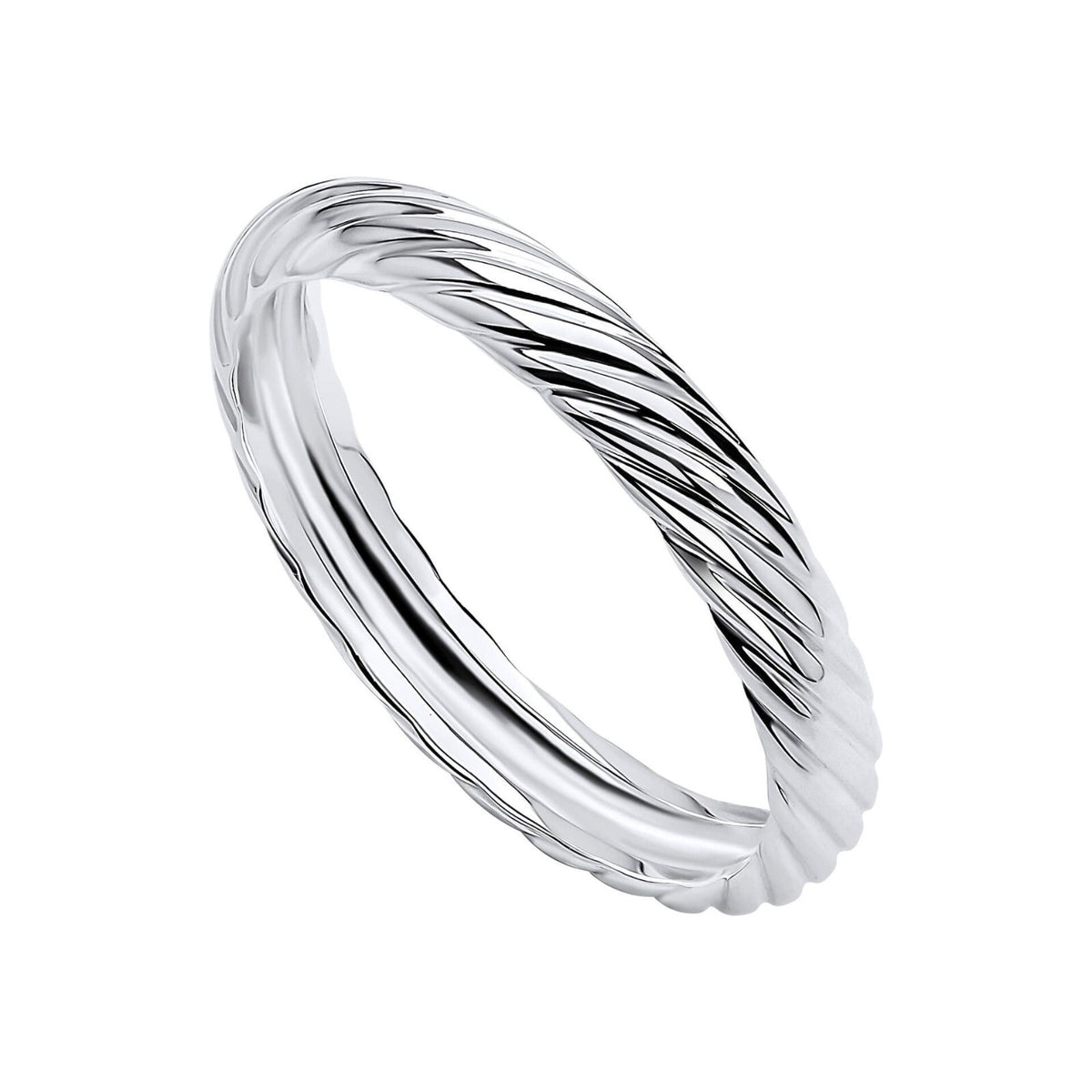 Ladies Twisted Rope Inspired Ring 925 Hallmarked British Made Sizes K - S