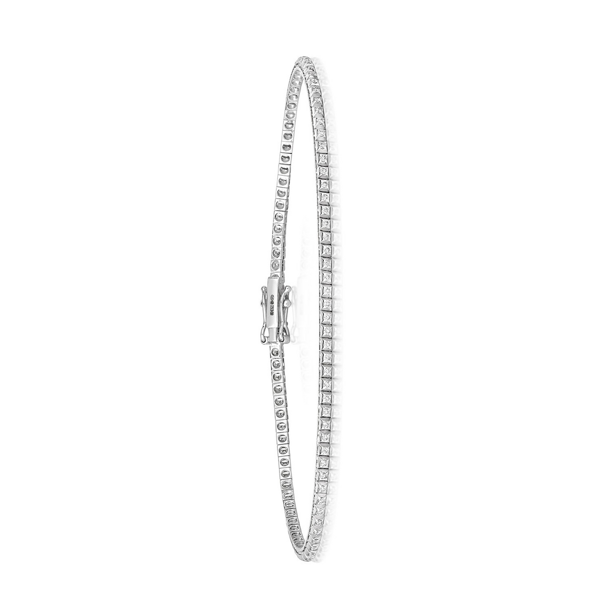Natural Diamond 18ct White Gold Tennis Bracelet 375 Hallmarked British Made
