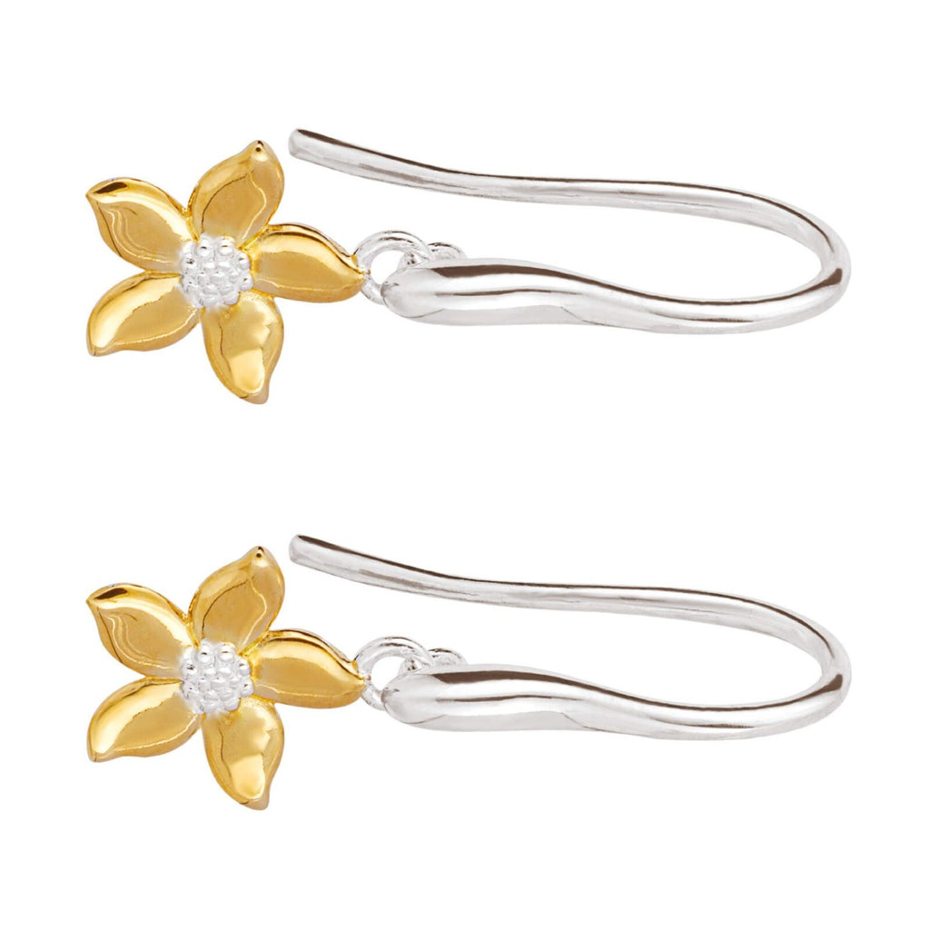 Flowing Petal Drop Earrings Yellow Gold Plated Hallmarked Brand New Boxed