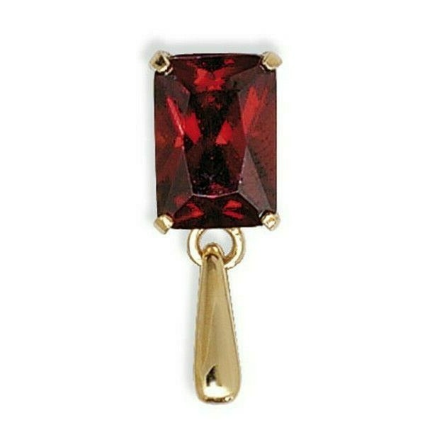 Yellow Gold Garnet Pendant 375 Hallmarked British Made All Chain Lengths
