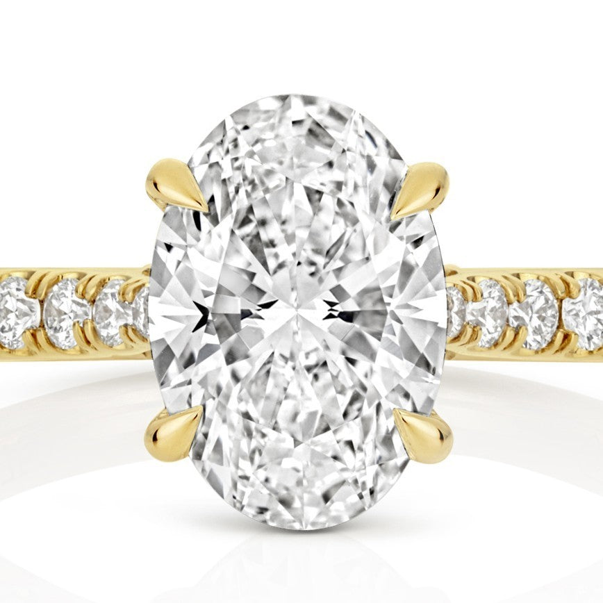 Oval Lab-Grown Diamond Engagement Ring 18ct Yellow Gold Hallmarked Sizes J - Q