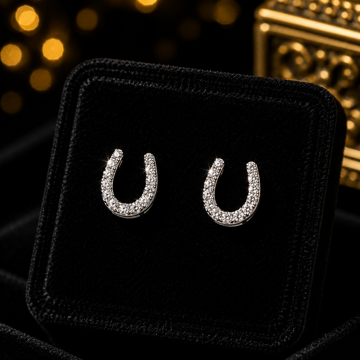 Horse Shoes Stud Earrings Sterling Silver 925 Hallmarked Brand New Boxed