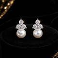 Round Freshwater Pearl Stud Earrings Sterling Silver 925 Hallmarked Brand New