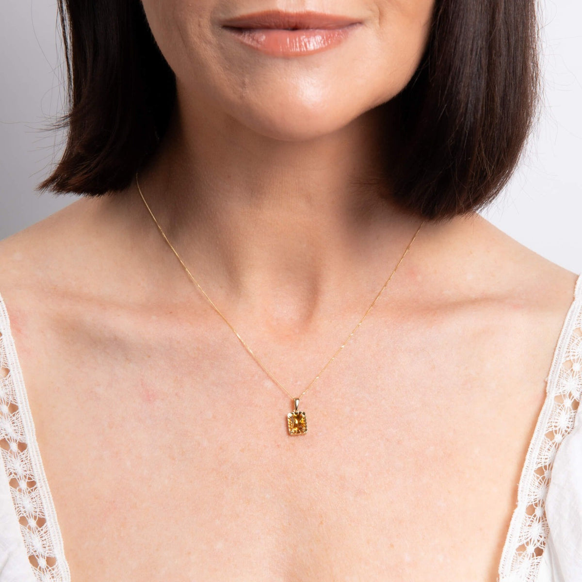 Citrine Pendant & Earrings Set 9ct Yellow Gold 375 Hallmarked British Made