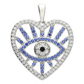 Sapphire Evil Eye Pendant Sterling Silver 925 Hallmarked All Chain Lengths
