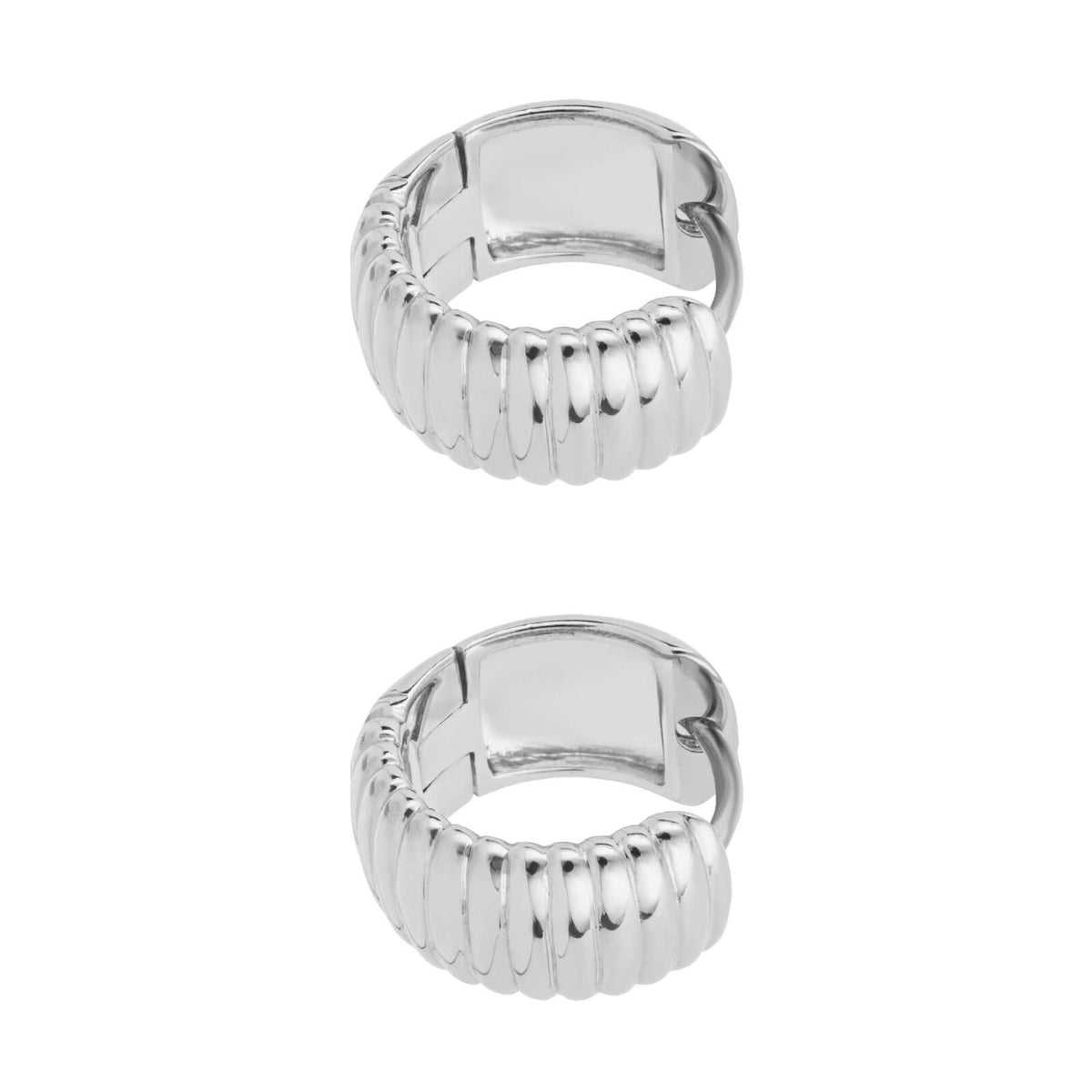 Textured Ridge Hoop Earrings Sterling Silver 925 Hallmarked Brand New Boxed
