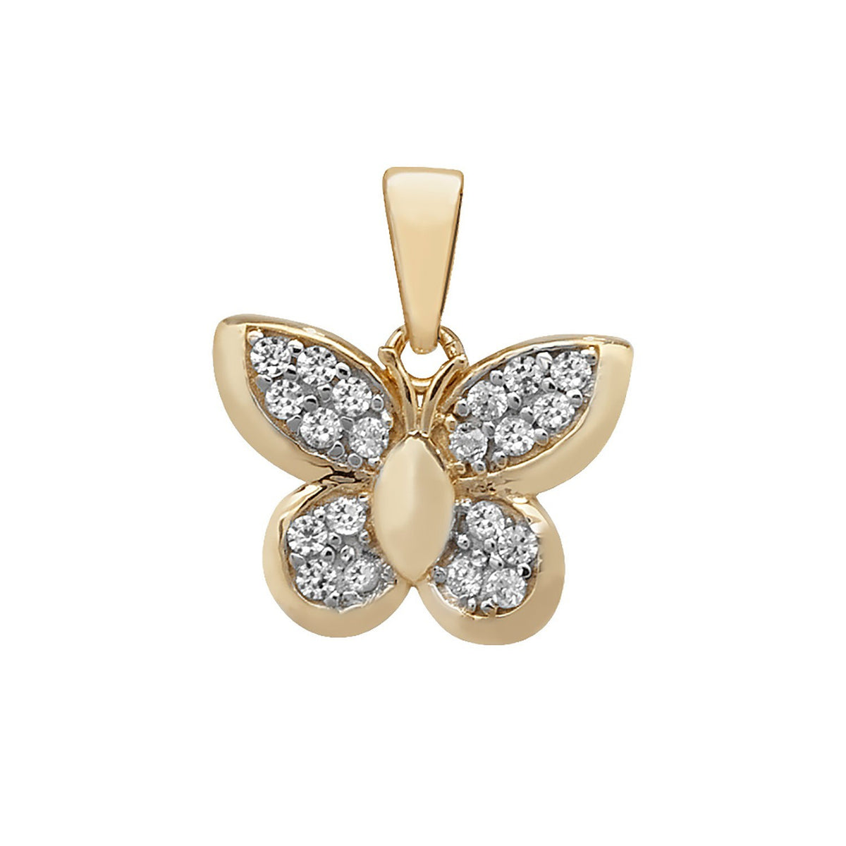 Butterfly 9ct Yellow Gold Pendant 375 Hallmarked British Made All Chain Lengths