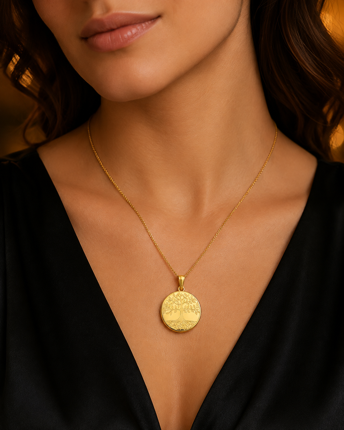Tree Of Life 9ct Yellow Gold Locket 375 Hallmark British Made All Chain Lengths